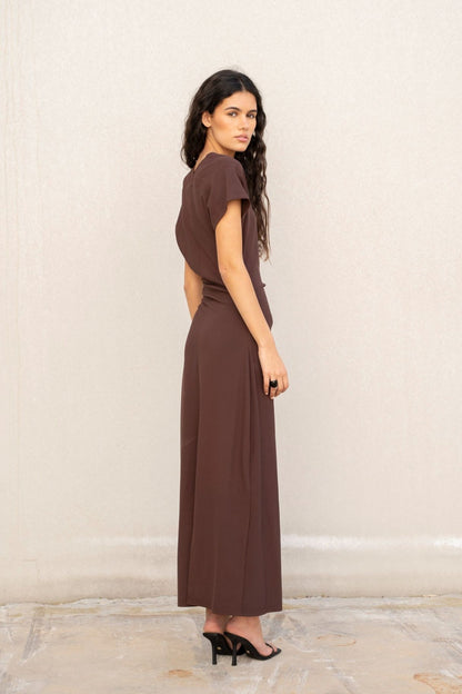 DRAPED MIDI DRESS