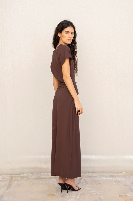 DRAPED MIDI DRESS