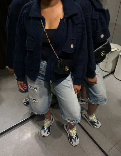 Crochet Bomberjack Navy