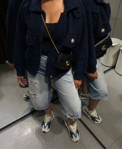 Crochet Bomberjack Navy