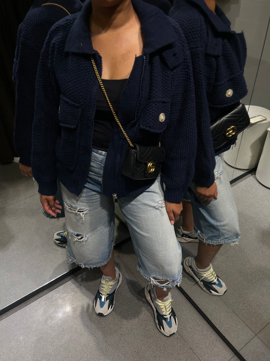 Crochet Bomberjack Navy